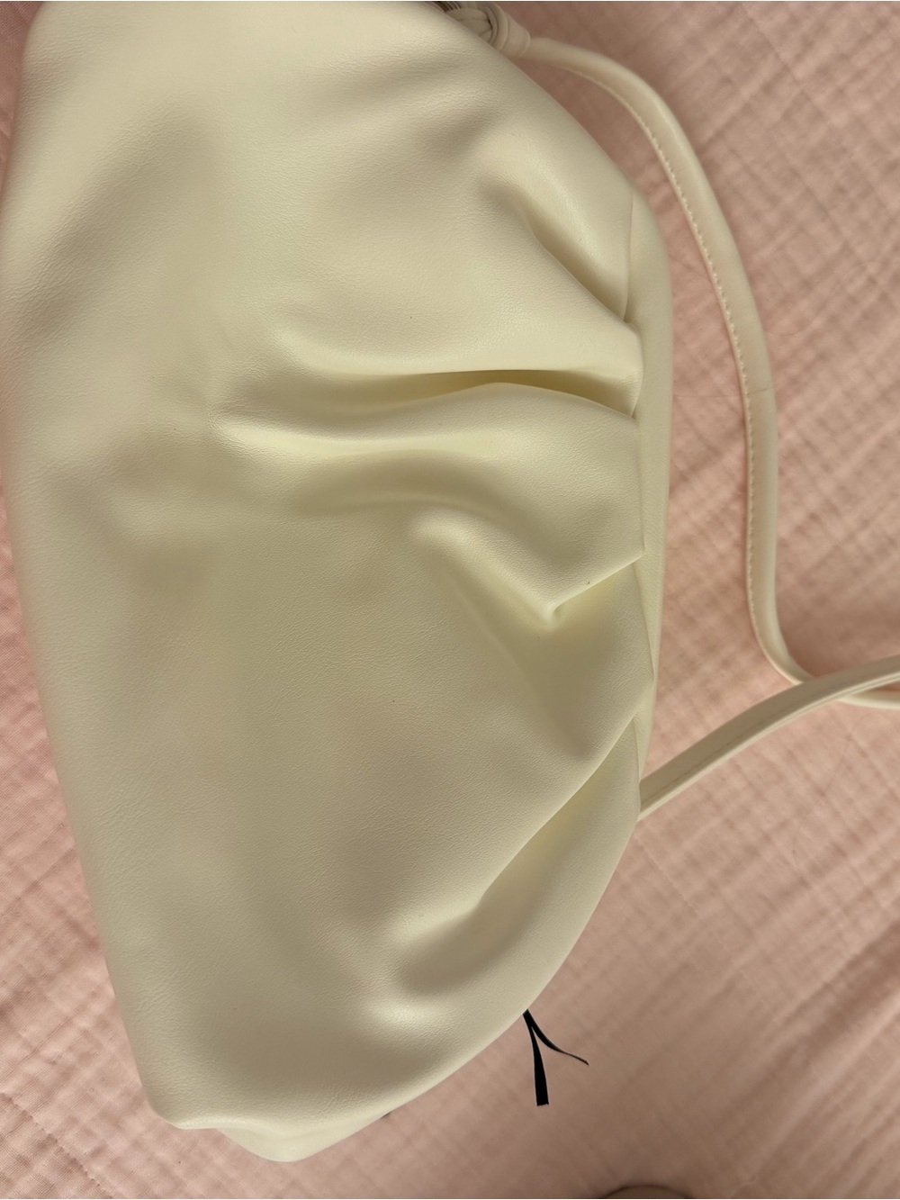 Cream Soft faux Leather Shoulder Bag